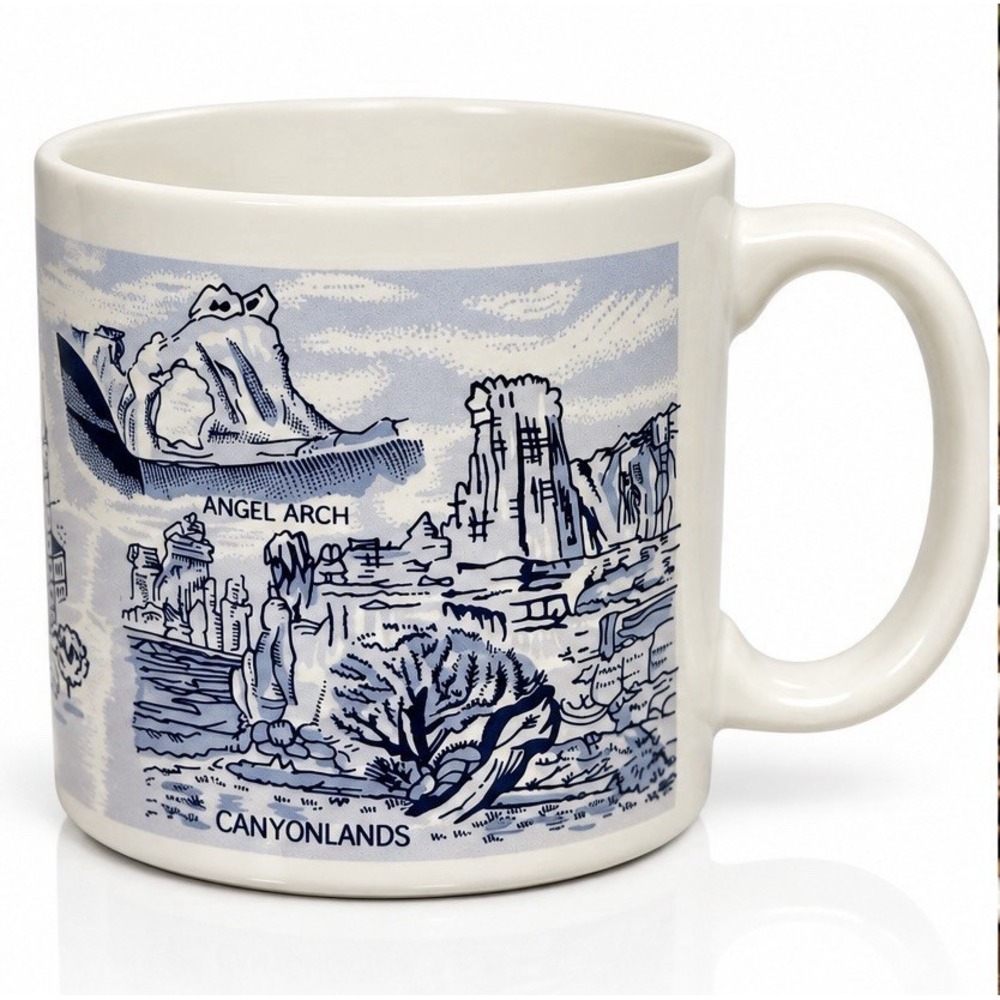 Utah Souvenir Coffee Mug Vintage Style Temple Square Zion Canyonlands Skiing